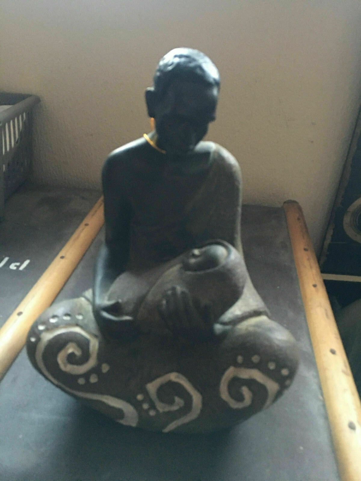 Rare Out Of Africa Ceramic Figurine Of Man And Baby