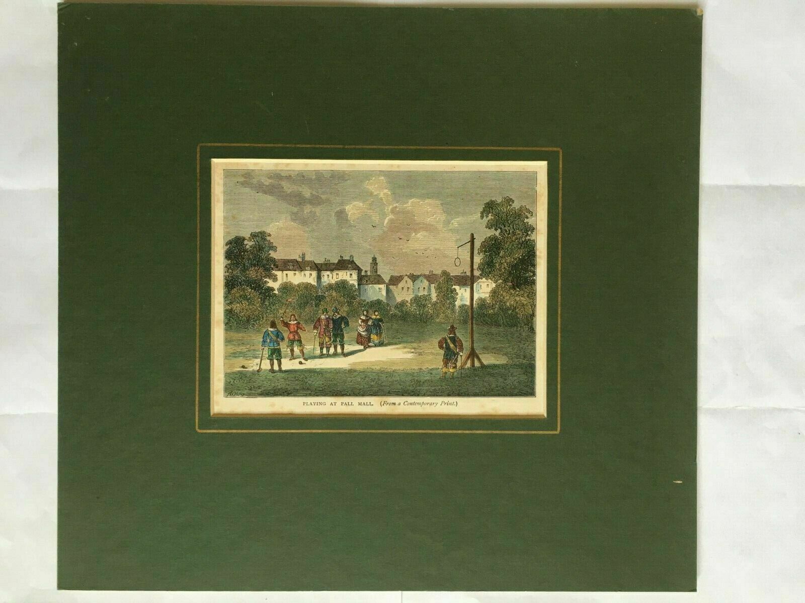 Original Lithograph Titled 'Playing At Pall Mall (From A Contemporary Print)' photo furniture