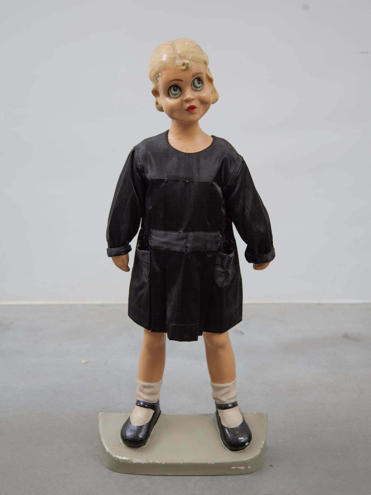 Mannequin Of A Young Girl In Black Dress, Shop Display, 1950s photo furniture