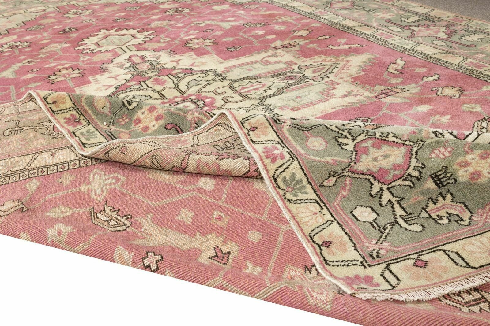7x10.8 Ft Turkish Handmade Unique Rug, Vintage Carpet With Medallion Design photo for sale
