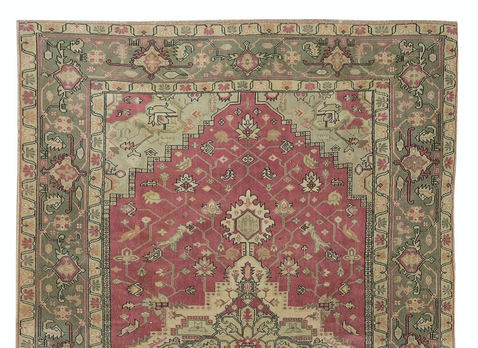 7x10.8 Ft Turkish Handmade Unique Rug, Vintage Carpet With Medallion Design photo Textiles
