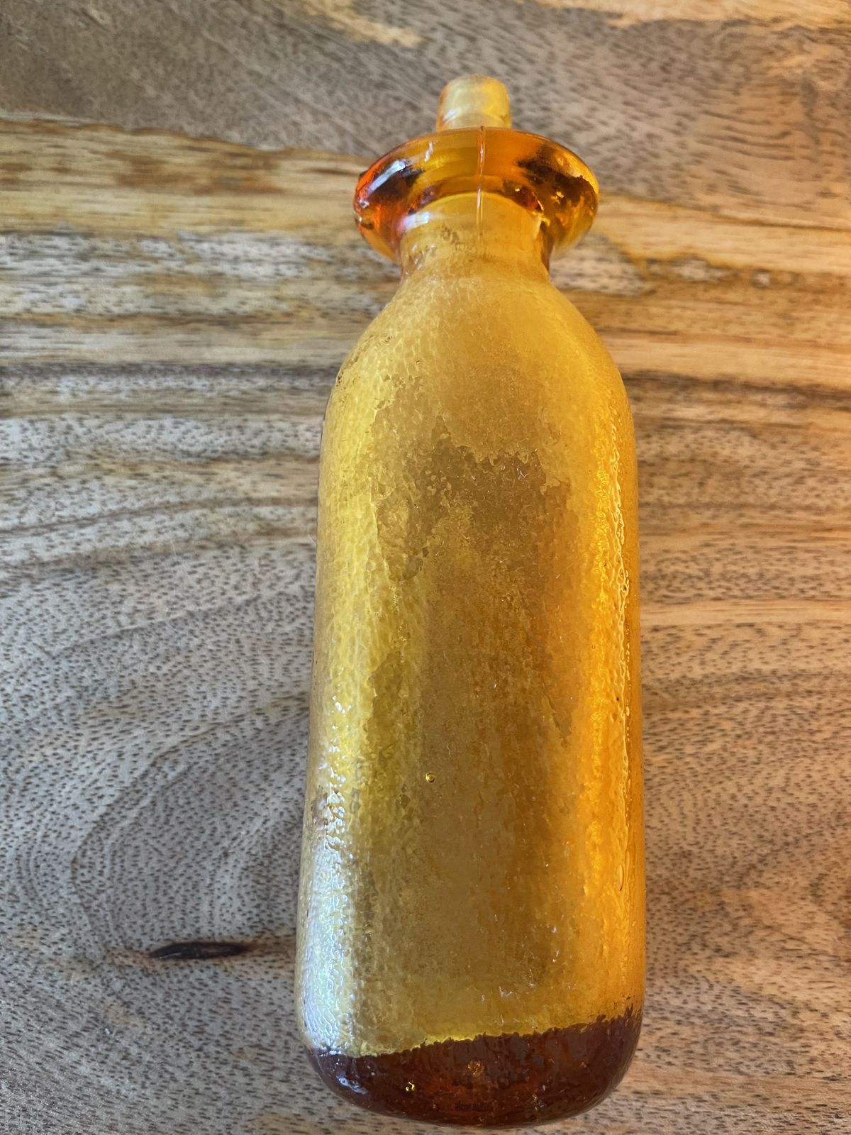 Very Large 56cm Vintage Amber Rossini Empoli Genie Decanter/Bottle With Fish Design photo for sale