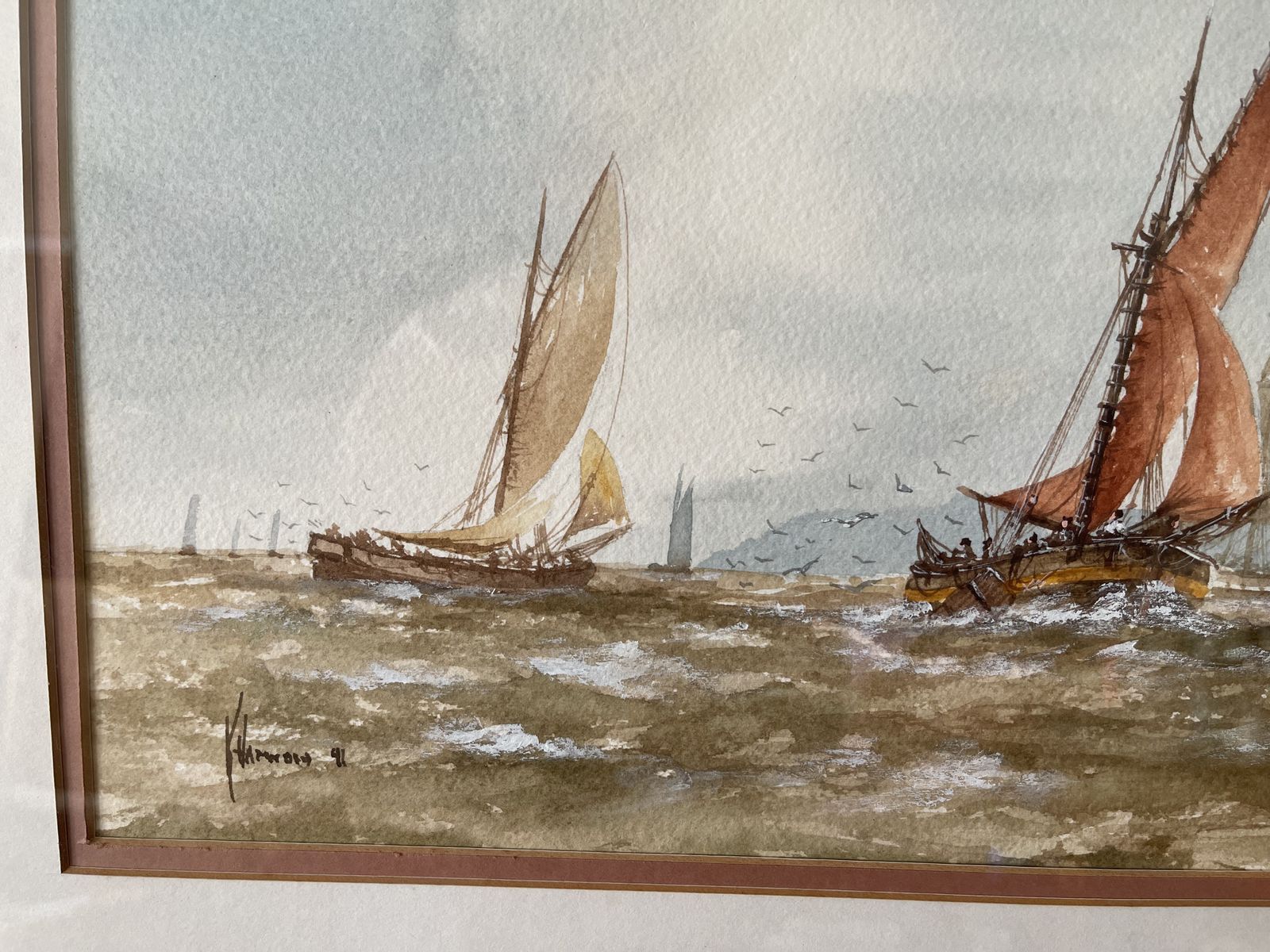 Original Kenneth Hammond Watercolour Painting 1991 photo vinterior