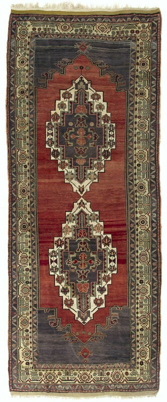 5.3x12.6 Ft Handmade Vintage Turkish Tribal Rug. One Of A Kind Oriental Carpet