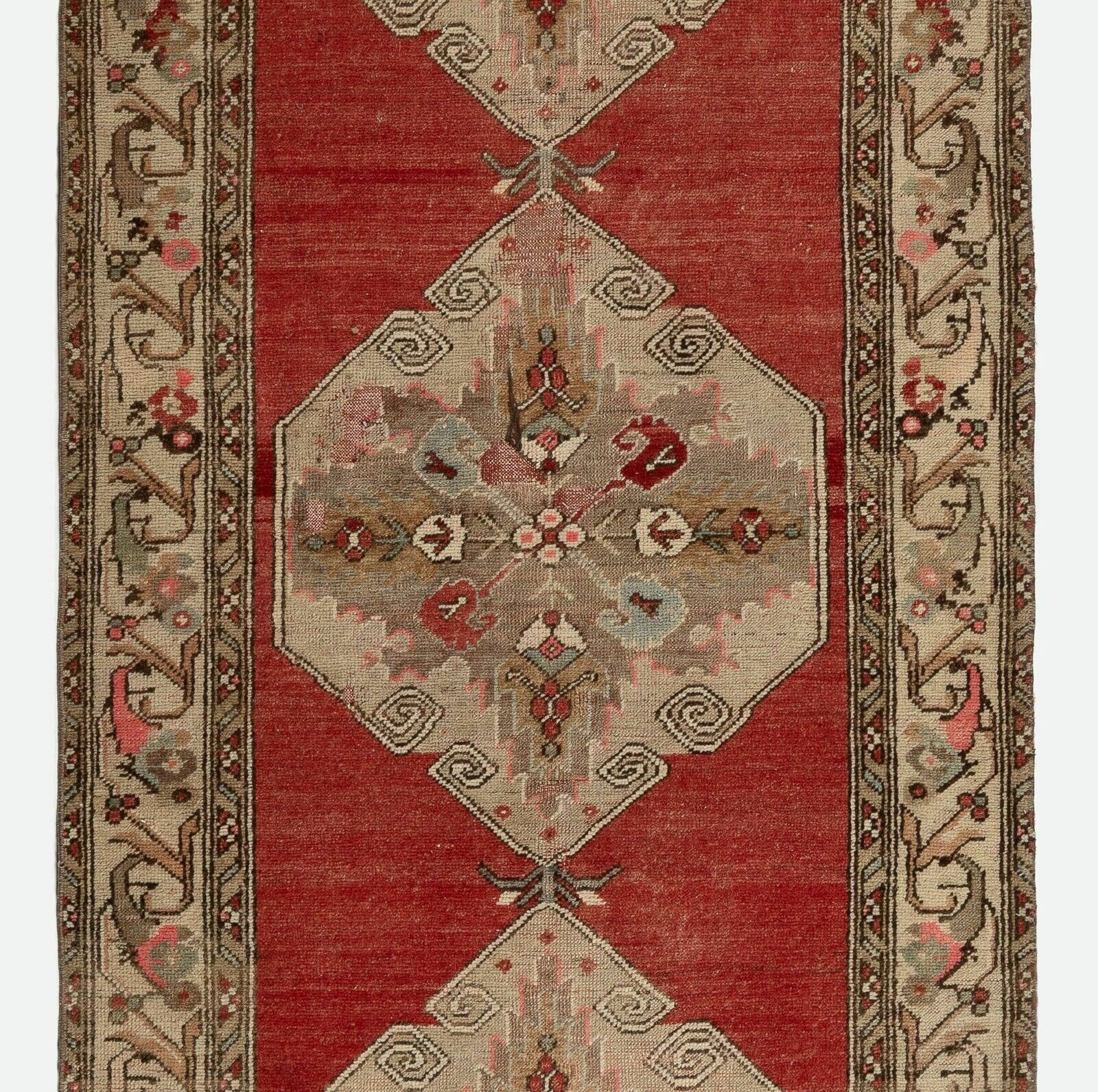 3.3x10.2 Ft Antique Turkish Oushak Runner. One Of A Kind Wool Rug photo for sale
