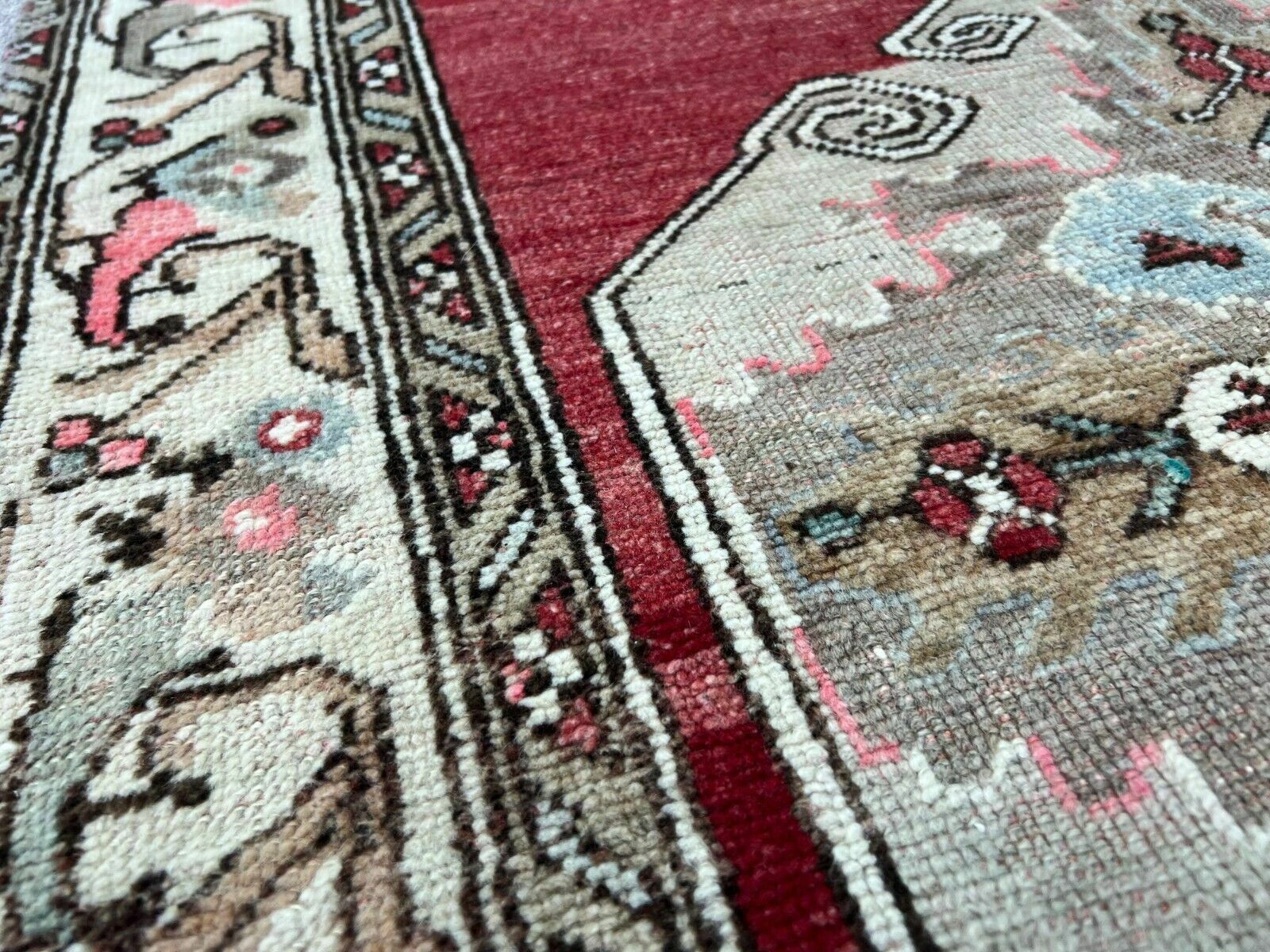 3.3x10.2 Ft Antique Turkish Oushak Runner. One Of A Kind Wool Rug photo vinterior
