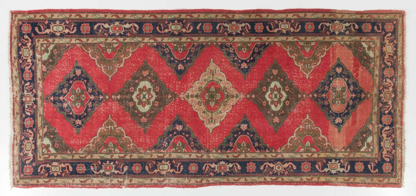 5x11.2 Ft Vintage Anatolian Village Runner. Hand Knotted Wool Rug For Hallway photo 920.0