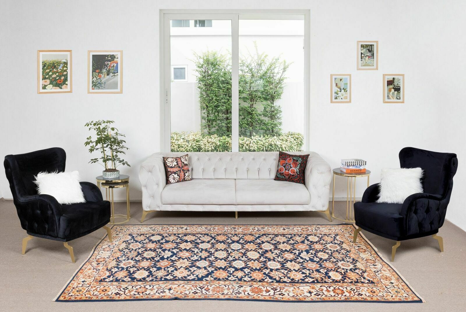 6.6x9.6 Ft One Of A Kind 1960's Turkish Rug, Hand Knotted Traditional Carpet photo furniture