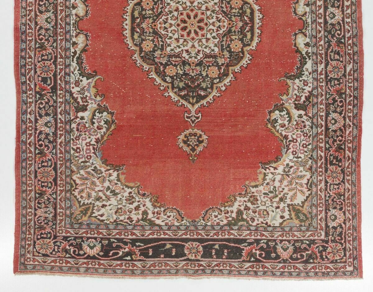7.2x11.5 Ft Vintage Hand Knotted Turkish Village Rug photo for sale