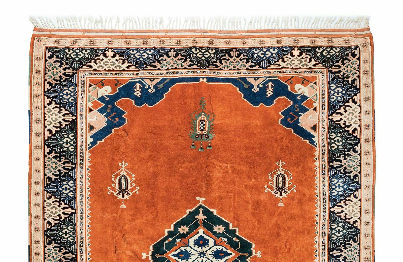 9x11 Ft Large Unique 1950's Turkish Rug, Hand Knotted Vintage Carpet photo Textiles