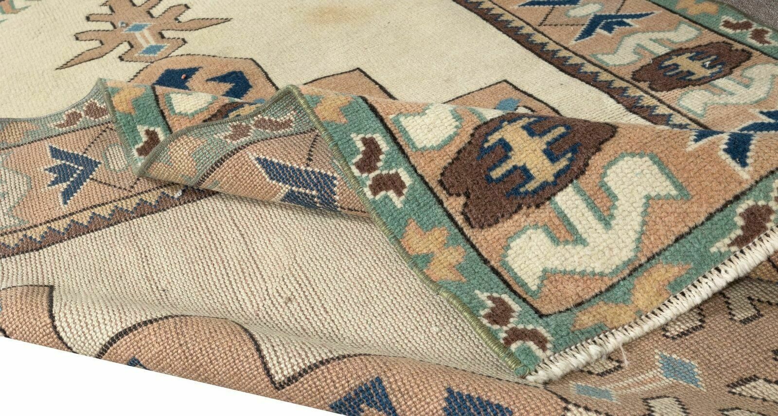 Vintage vloerkleed met geometrisch dessin, wollen tapijt photo for sale