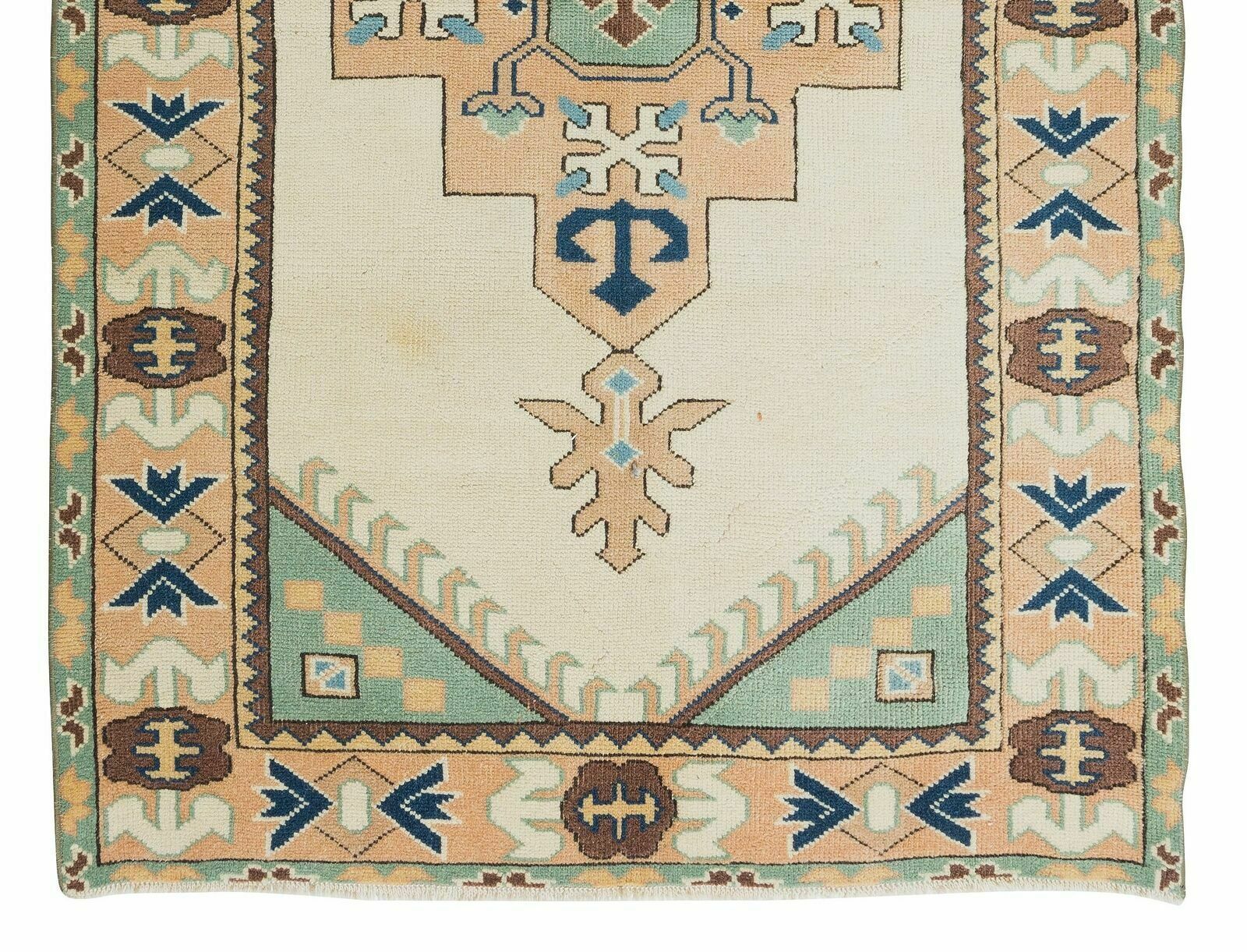 Vintage vloerkleed met geometrisch dessin, wollen tapijt photo 340.0