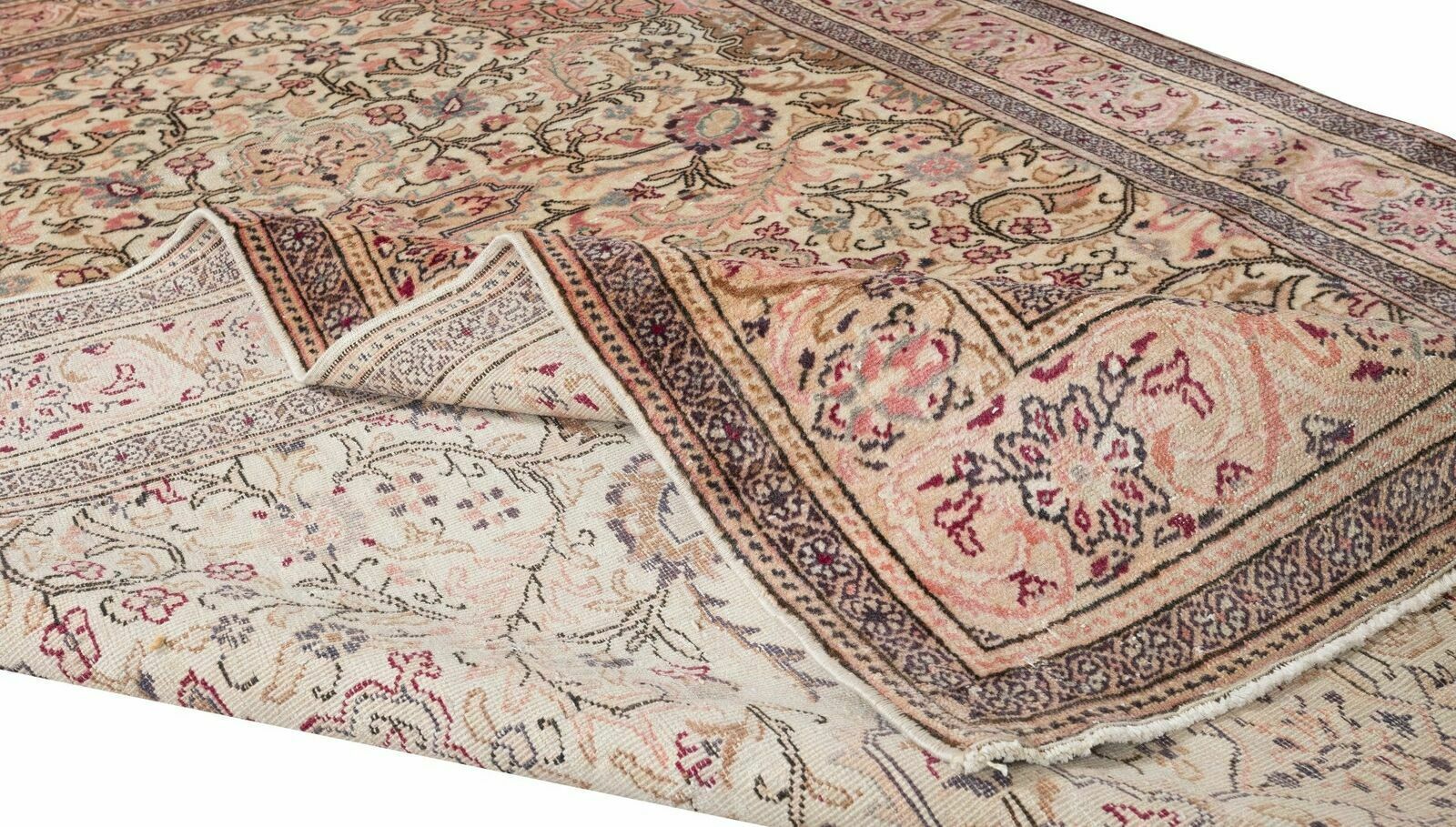 Room Size Hand Knotted Turkish Vintage Floral Rug photo for sale