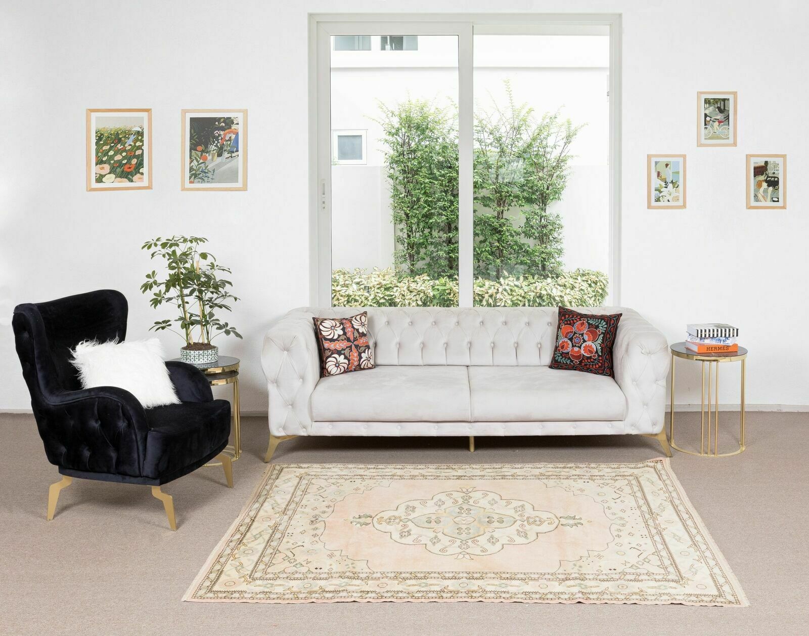 Mid Century Hand Knotted Central Anatolian Rug With Medallion Design photo furniture