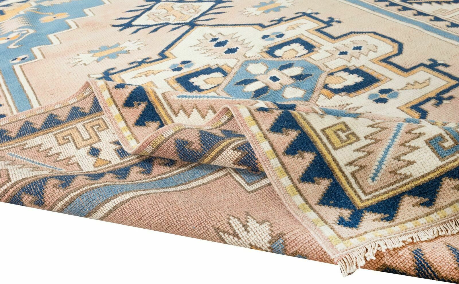 Mid Century Hand Knotted Turkish Geometric Rug For Office And Home photo for sale