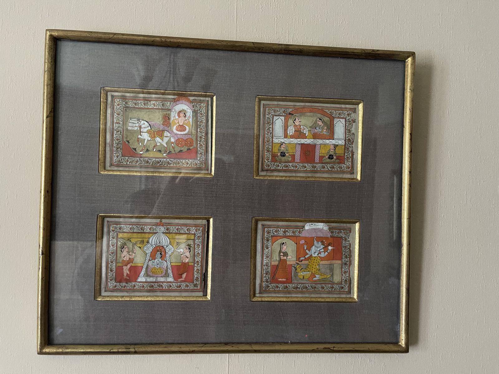 Set Of 8 Miniature Indian Watercolours