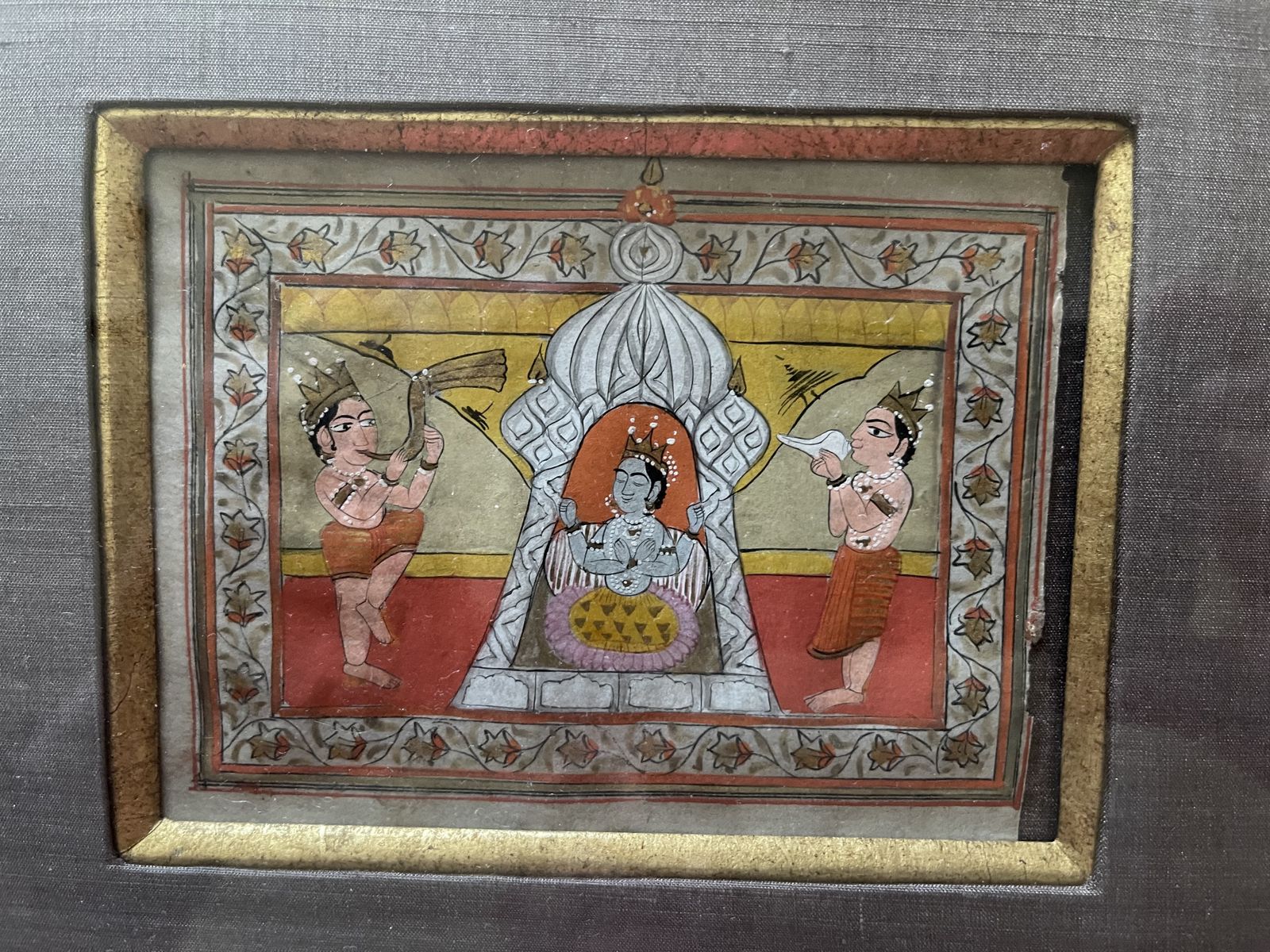 Set Of 8 Miniature Indian Watercolours photo vinterior