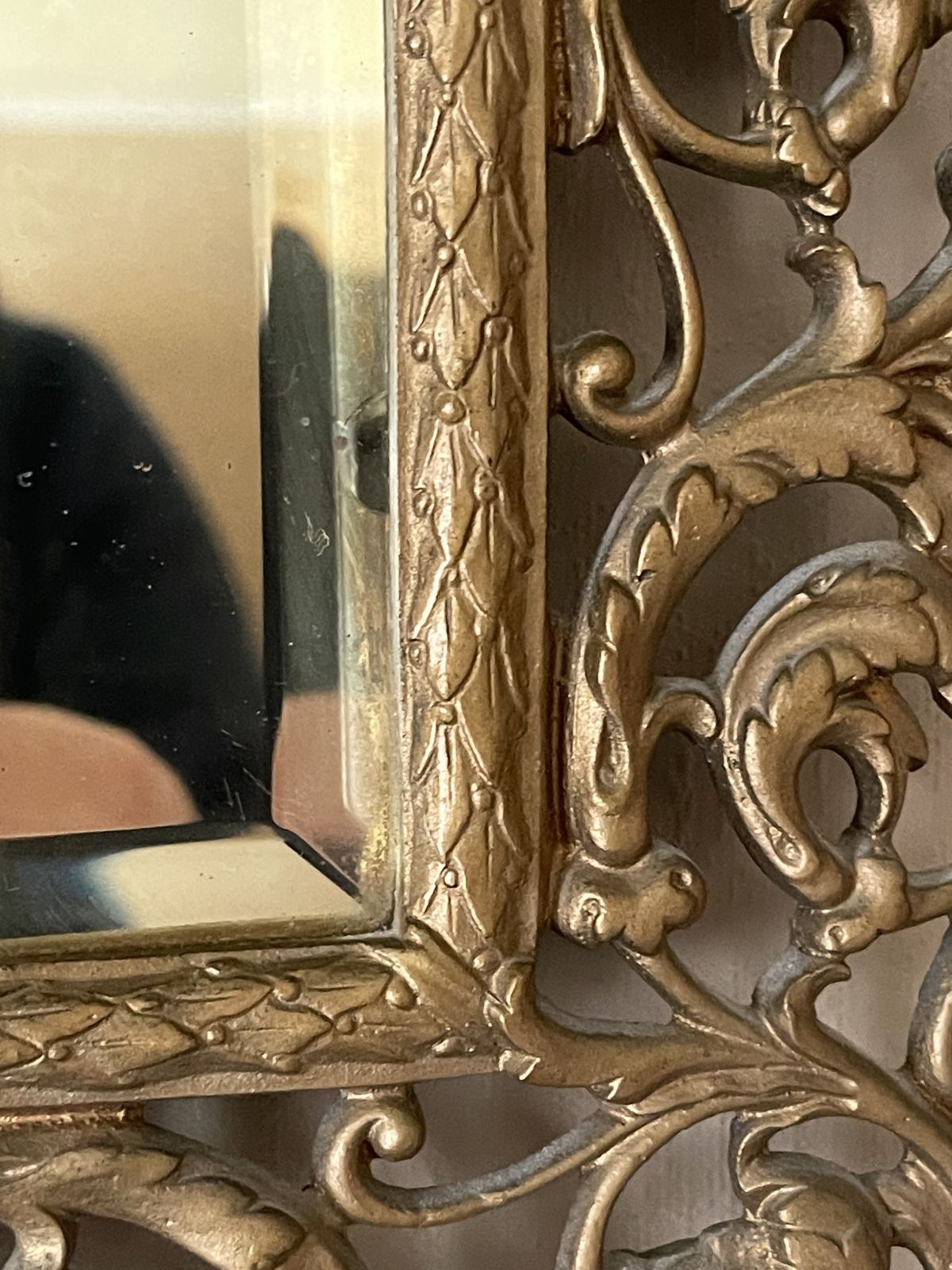 Gothic Bevelled Mirror With Gilded Frame And Bacchus Head Crest photo Home Decor