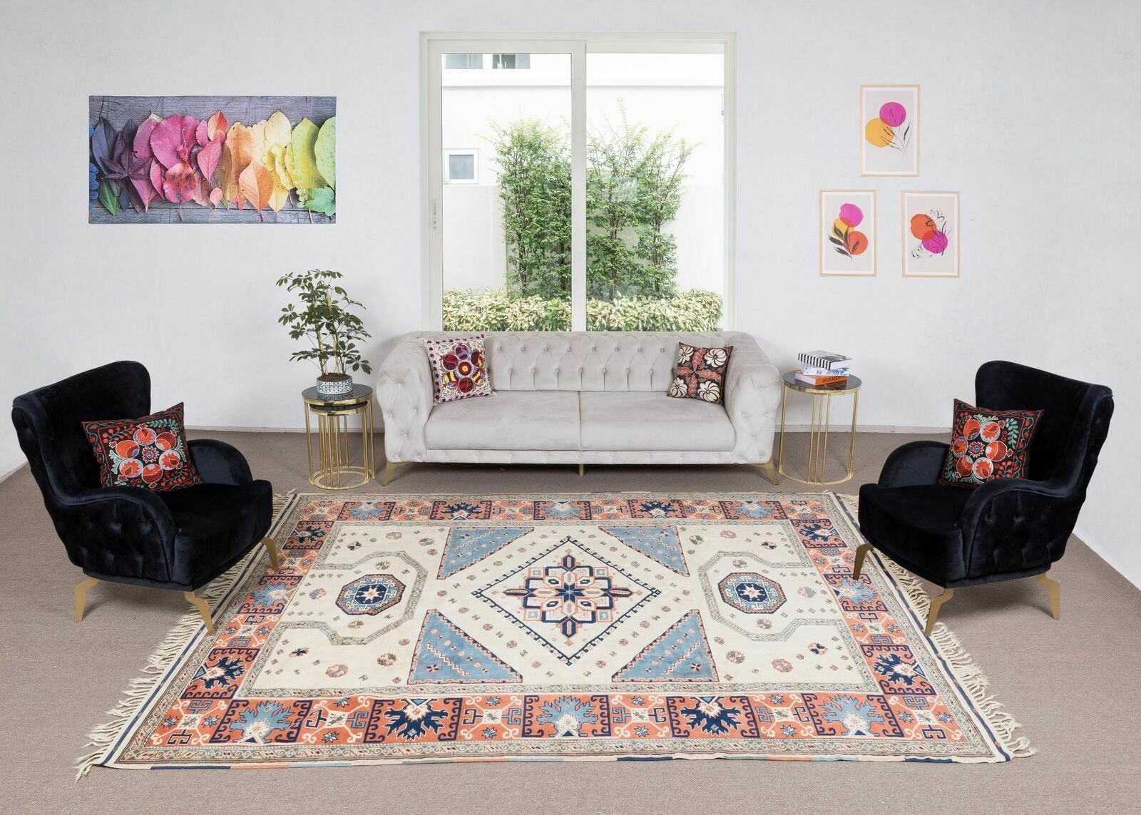 8.2x10.2 Ft Contemporary Turkish Rug, Modern Handmade Carpet, 100% Wool photo furniture