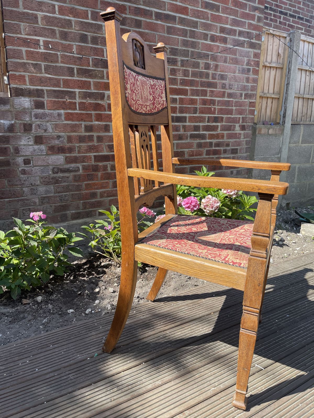 Backed Chair With Tapestry Seat And Inlaid Splat Back photo for sale