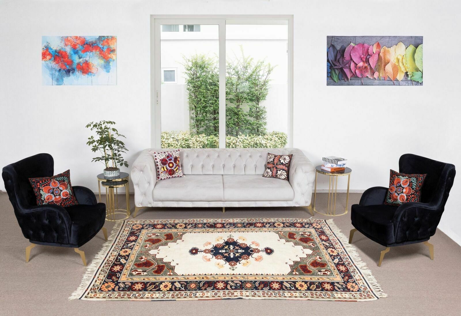 6.5x8.4 Ft Unique 1960s Handmade Turkish Rug With Geometric Medallion Design photo furniture