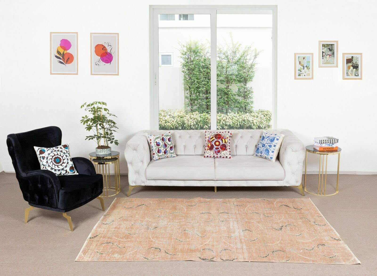 5.6x8.7 Ft Mid Century Modern Handmade Turkish Rug Designed By Zeki Muren photo furniture