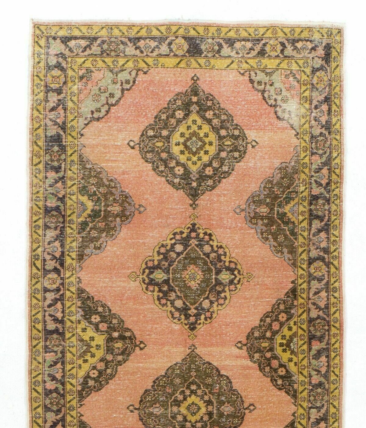 4.6x12 Ft Mid Century Handmade Anatolian Runner Rug, Ideal For Home And Office photo furniture