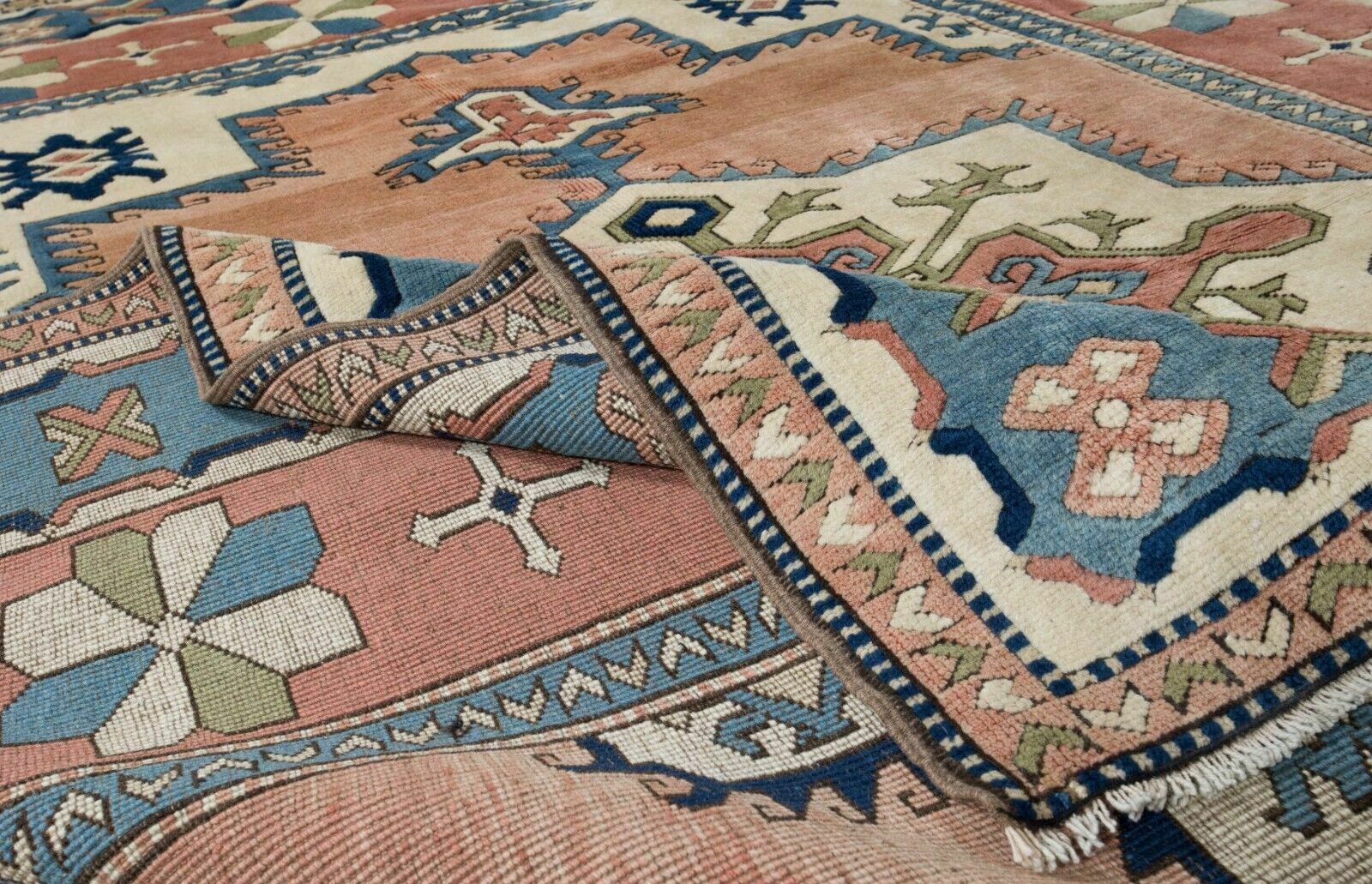 7.6x9 Ft One Of A Kind Turkish Hand Knotted Rug, Traditional Vintage Carpet photo Textiles