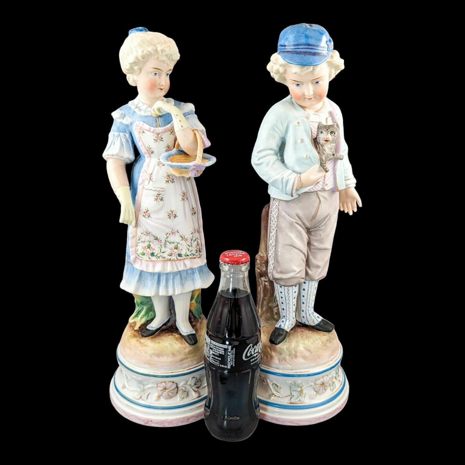 photo furniture Pair Of Large Antique 19th Century French Bisque Porcelain Figurines