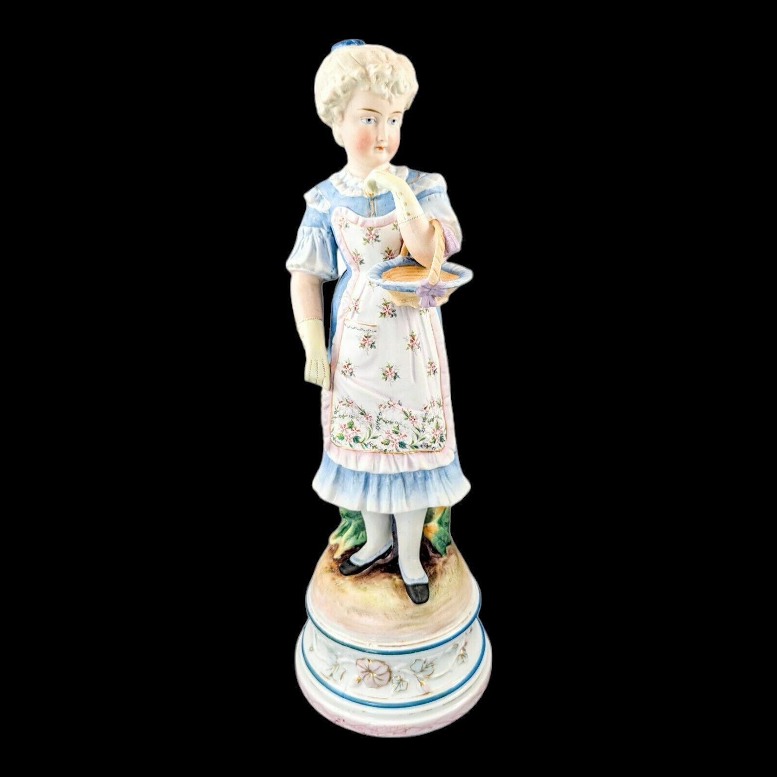 photo for sale Pair Of Large Antique 19th Century French Bisque Porcelain Figurines