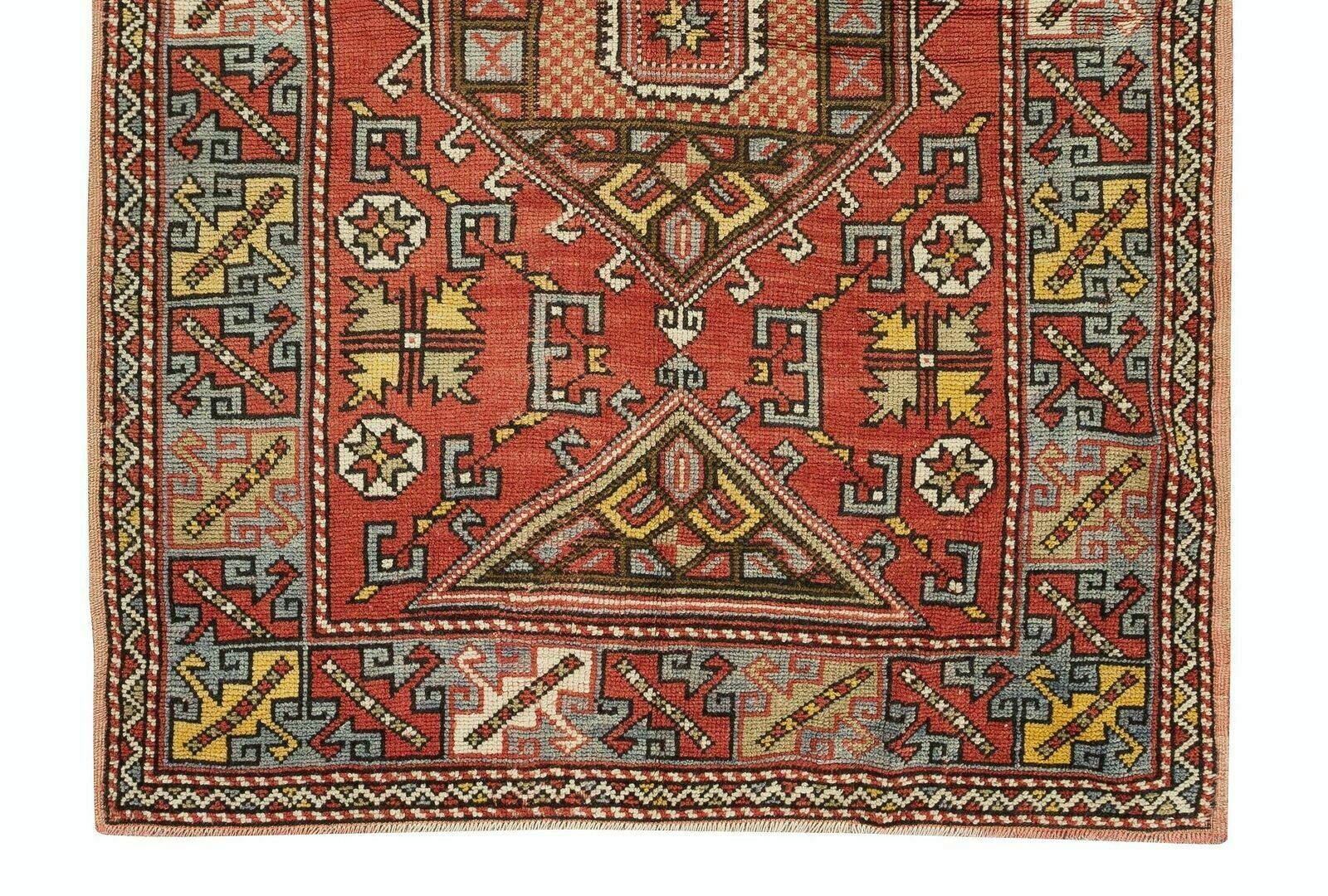 4.2x6 Ft Semi Antique Turkish Rug, Authentic Hand Knotted Carpet photo 891.0