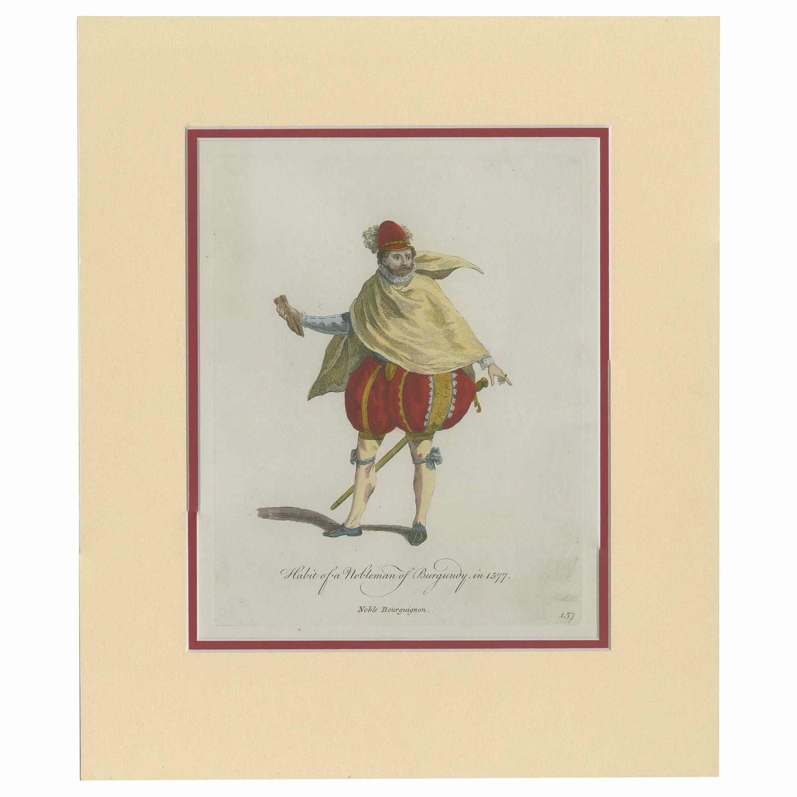 Antique Print Of A Nobleman From Burgundy By Jefferys ‘1757’