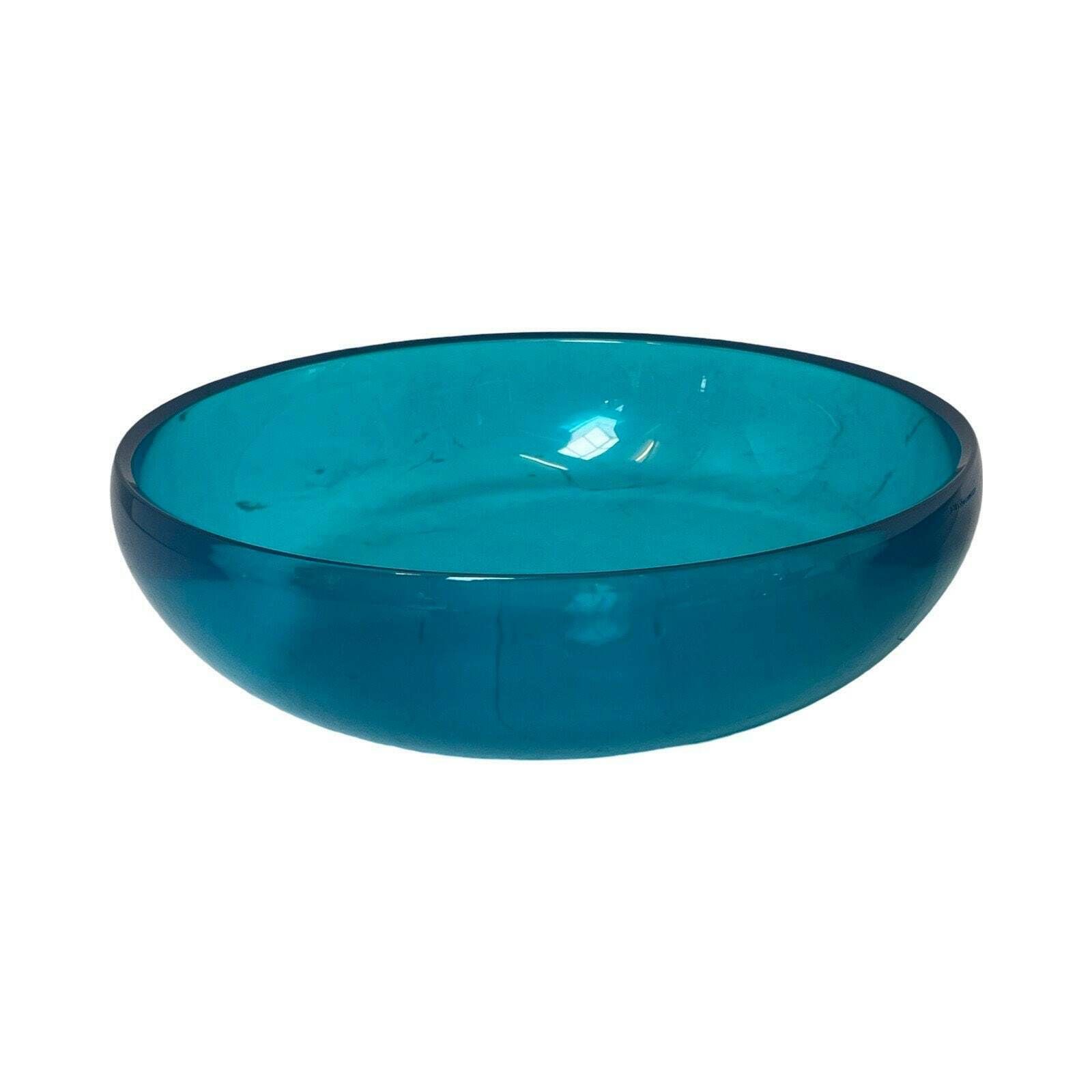 Miriam Mirri For Alessi   Bowl (Two Parts) / Salad Or Fruit Bowl   Model 'Super Love'   Stainless Steel With Bright Blue Pastoc Bottom photo 142.0