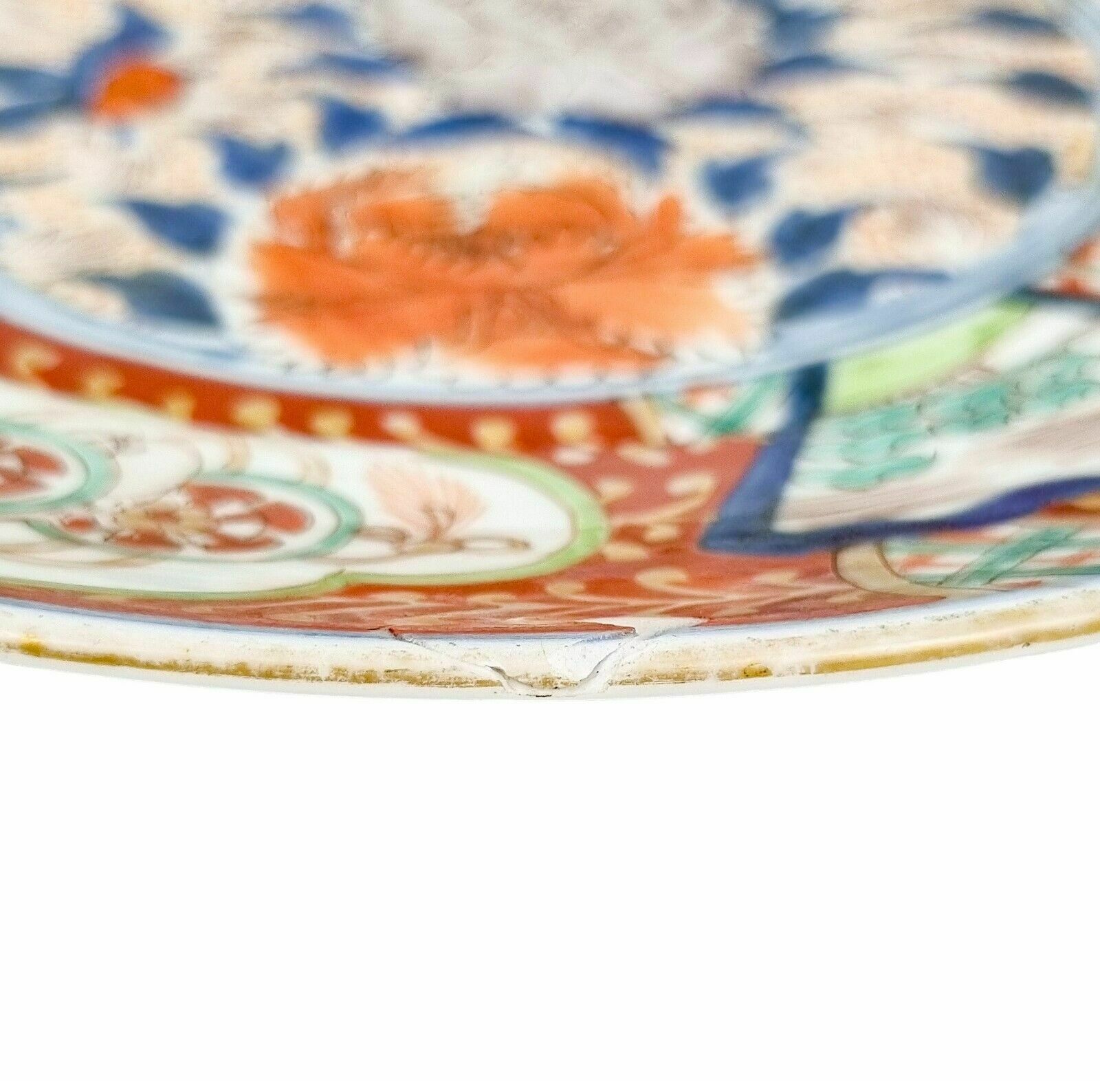 150.0 Antique Japanese Meiji Porcelain Arita Imari Charger Plate Painted With Flowers photo