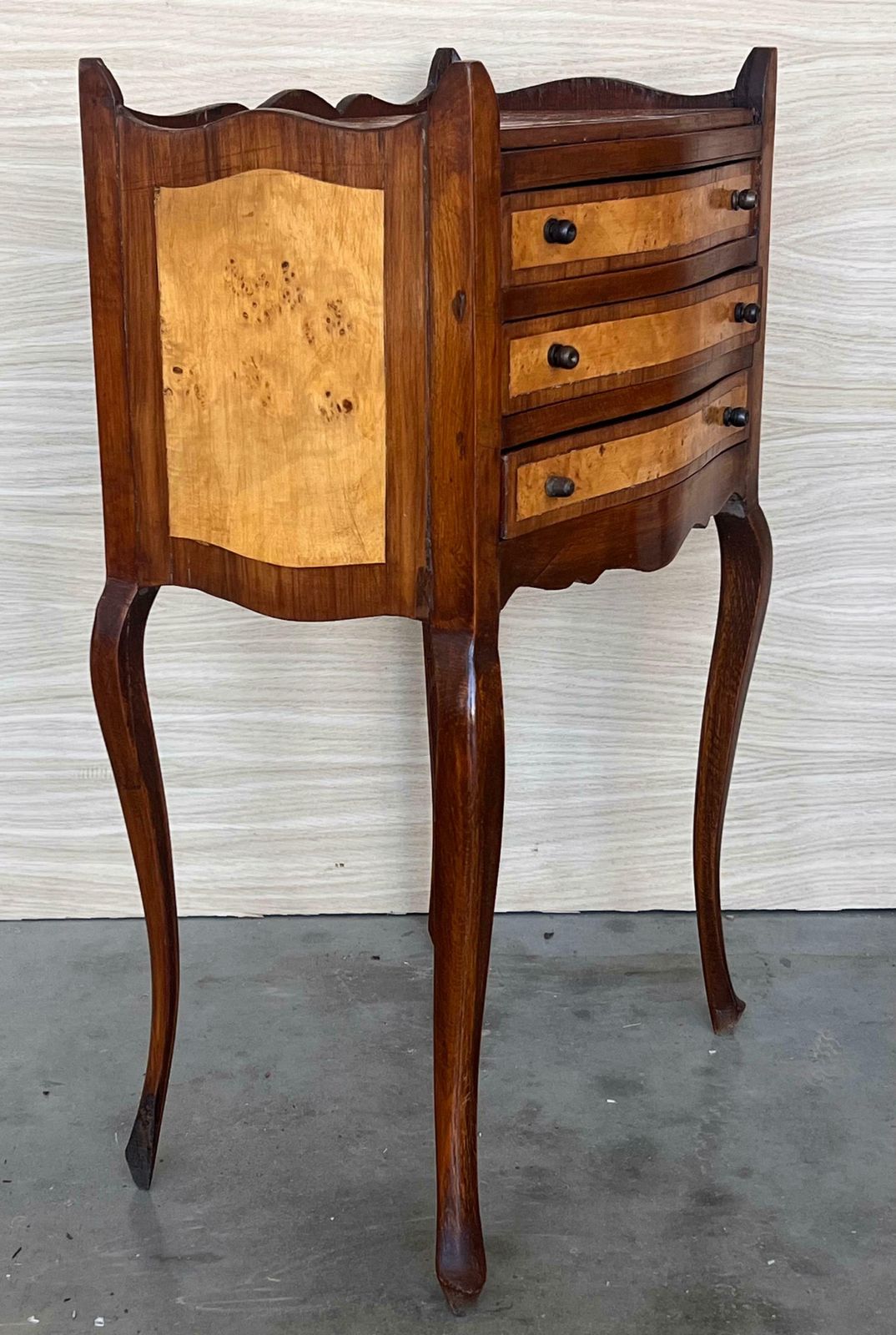 French Nightstands In Walnut With Three Drawers, 1940s, Set Of 2 photo buy