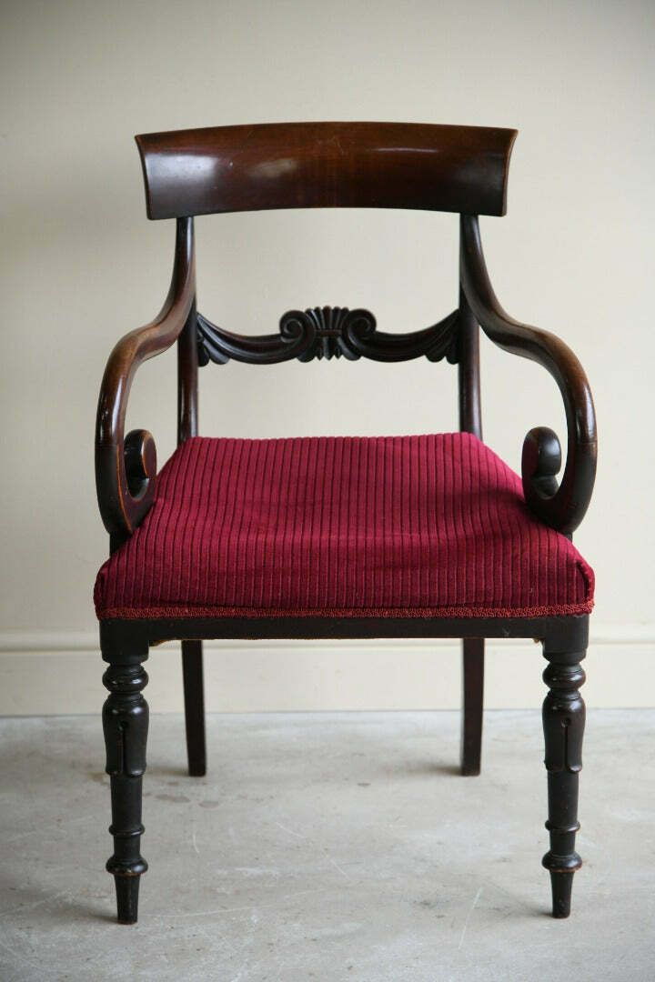 Furniture 19th Century Mahogany Carver Chair photo