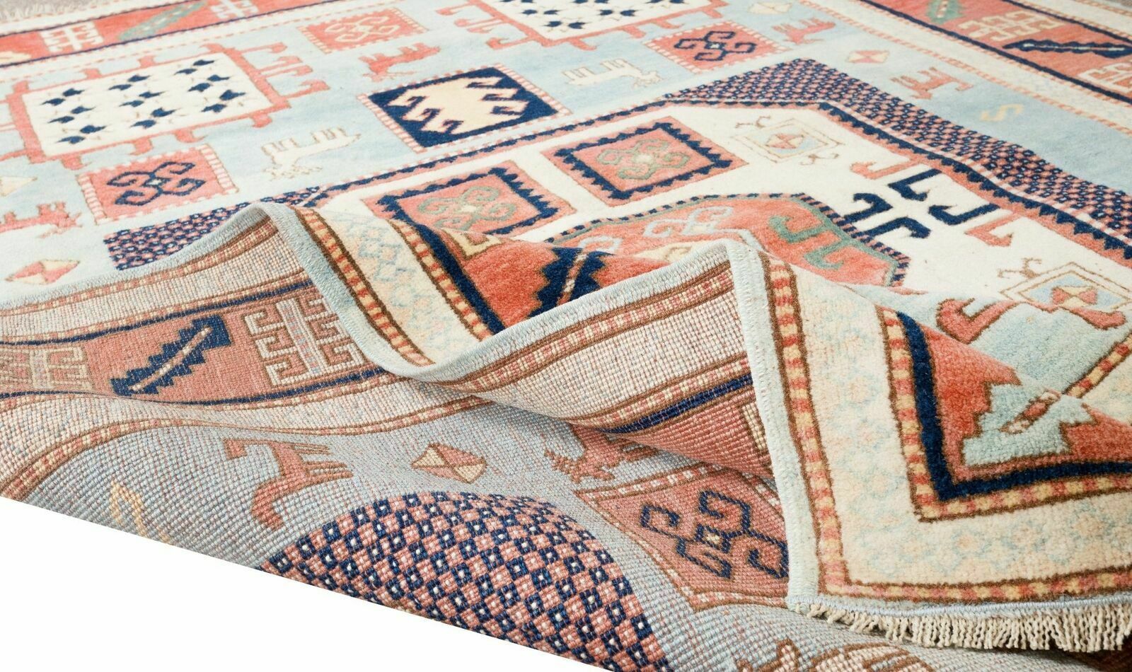 4.8x6 Ft Vintage Handknotted Turkish Rug With Geometric Design, Rare Size Carpet photo for sale