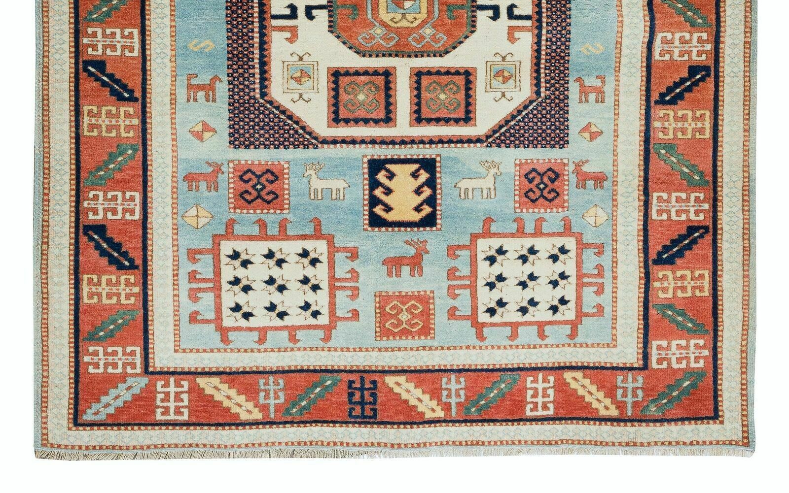 4.8x6 Ft Vintage Handknotted Turkish Rug With Geometric Design, Rare Size Carpet photo 596.0