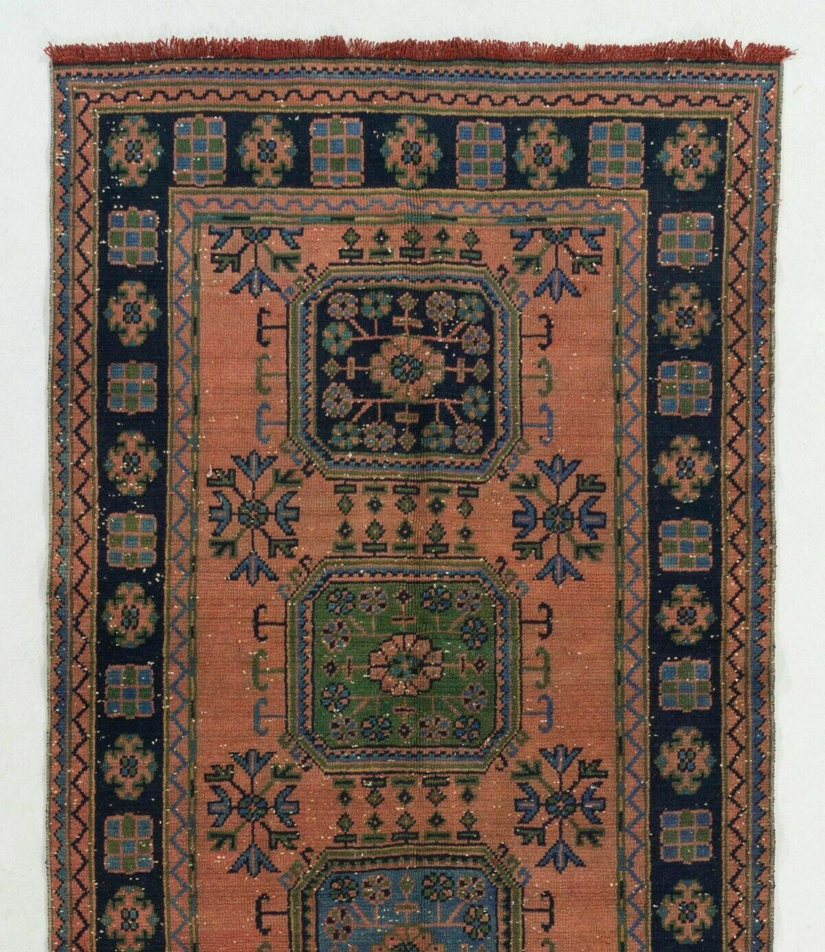 4.7x11 Ft Vintage Hand Knotted Turkish Runner. One Of A Kind Wool Hallway Carpet photo furniture