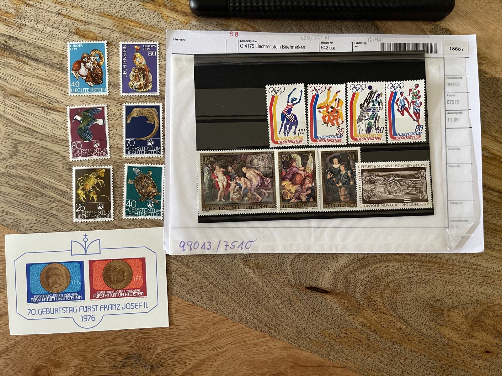 Set Of Liechtenstein Stamps All Mnh photo vinterior