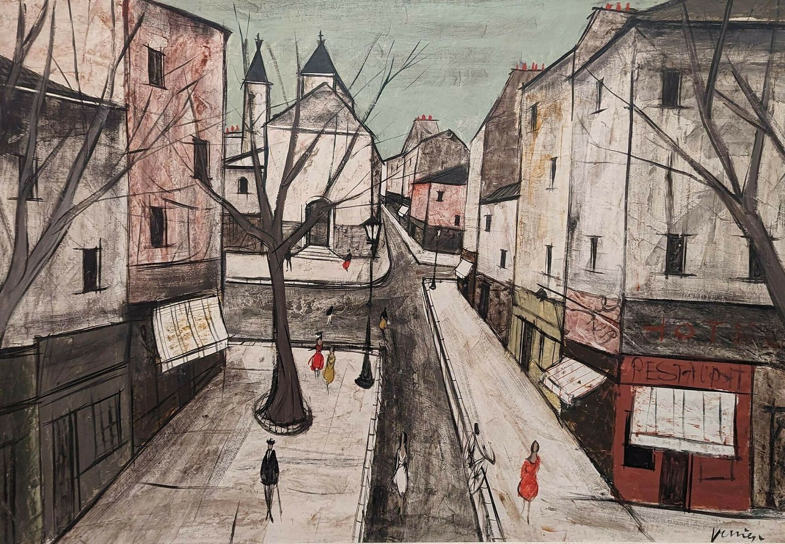Charles Levier (1920 2003) 'Street Scene, Paris' photo furniture