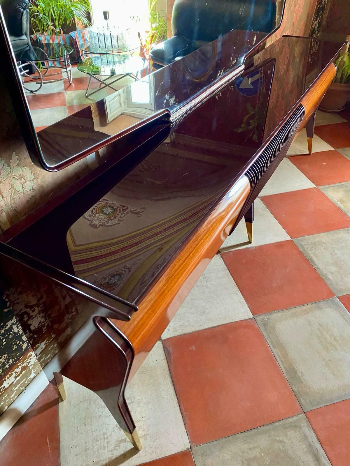 Midcentury Modern Big Mahogany Sideboard, Osvaldo Borsani, Italy 1950 'S photo buy