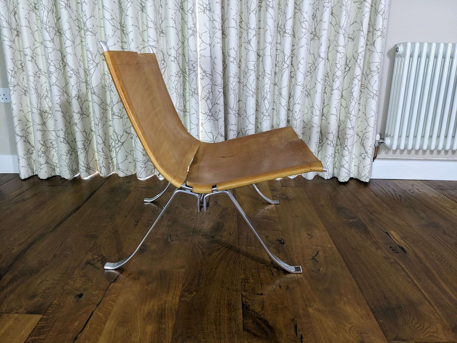 Pair Of Rare Mid Century Danish Chrome And Leather Lounge Chairs Designed By Preben Fabricius/Jorgen Kastholm photo for sale