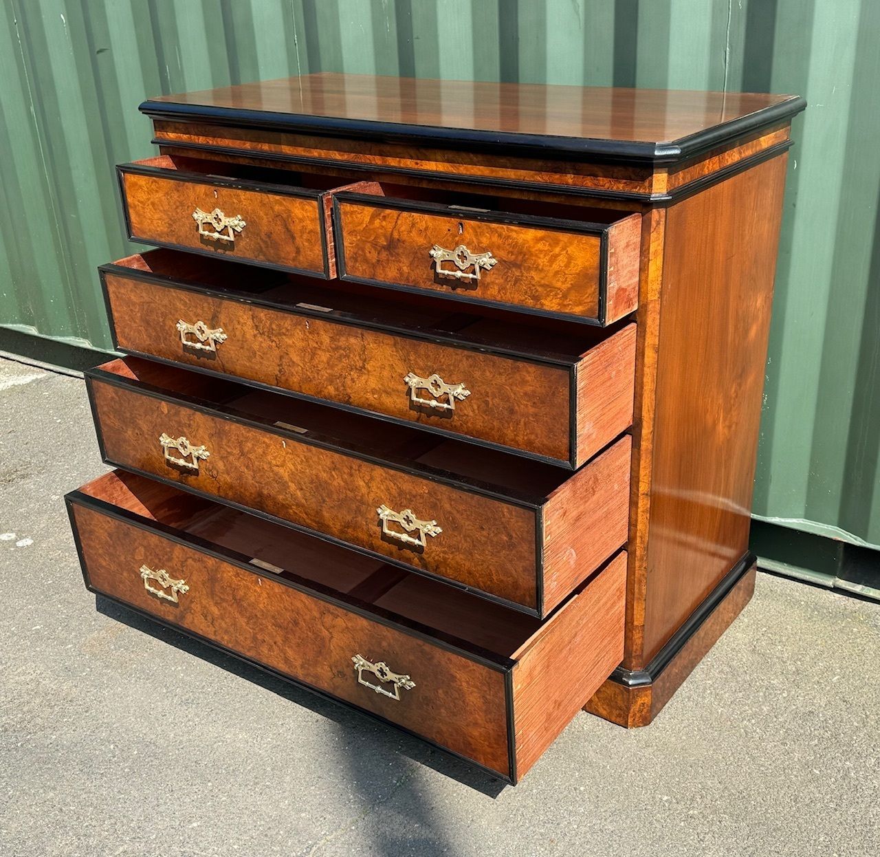 Stunning Quality 19th Century Burr Walnut Chest Of Drawers photo for sale