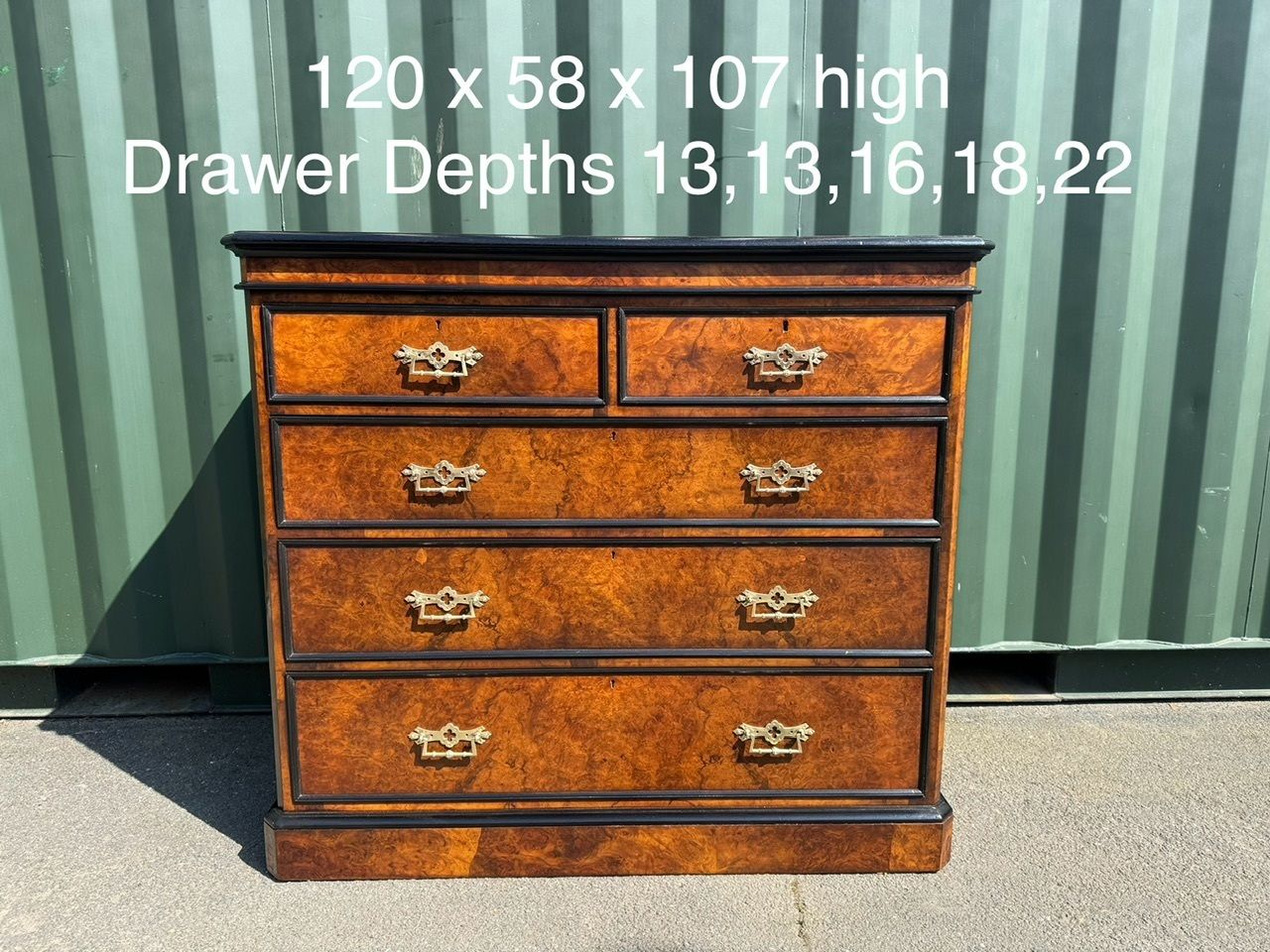 Furniture Stunning Quality 19th Century Burr Walnut Chest Of Drawers photo