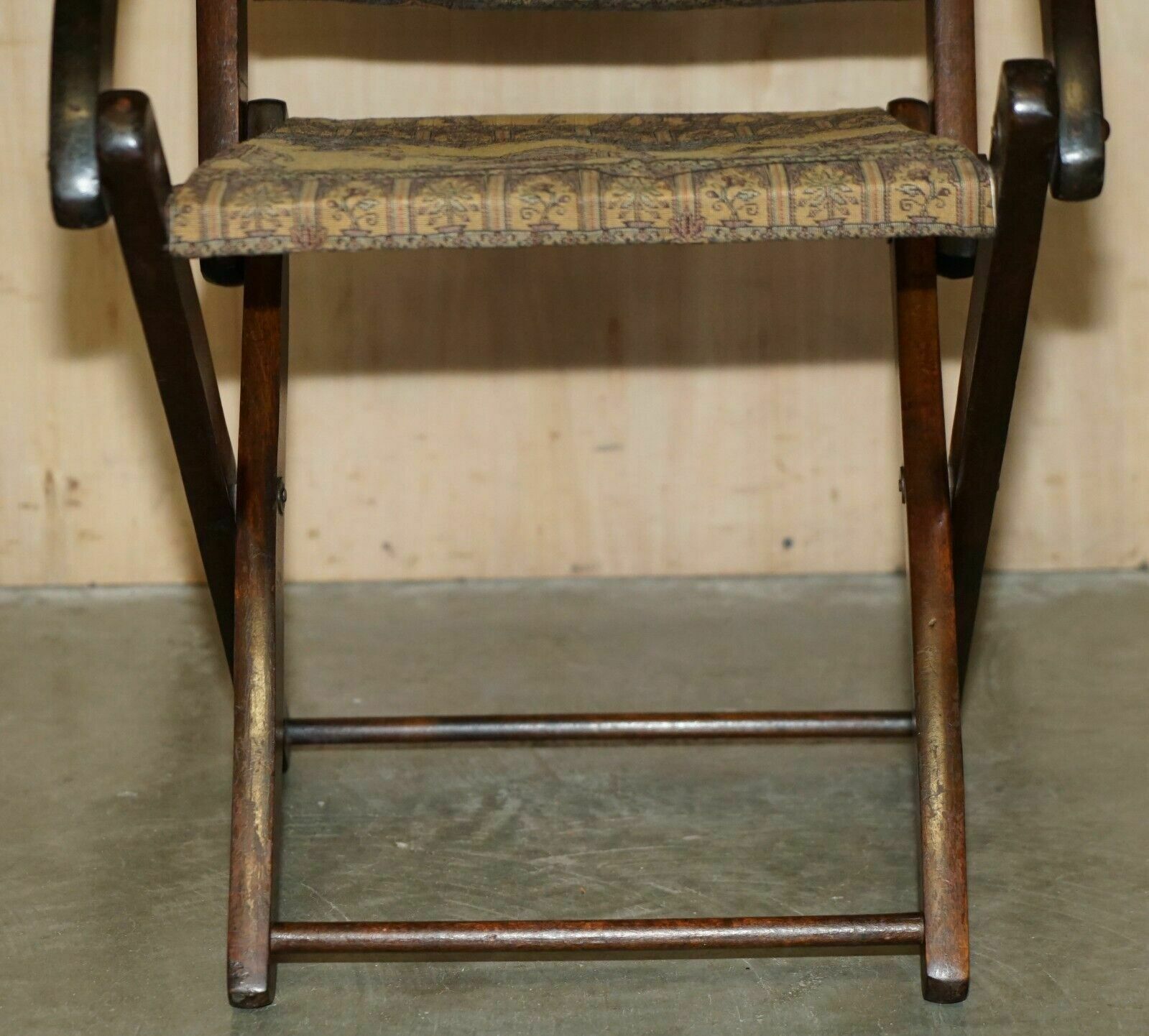 photo for sale Antique Cir 1890 Anglo Indian Elephant Colonial Folding Military Campaign Chair