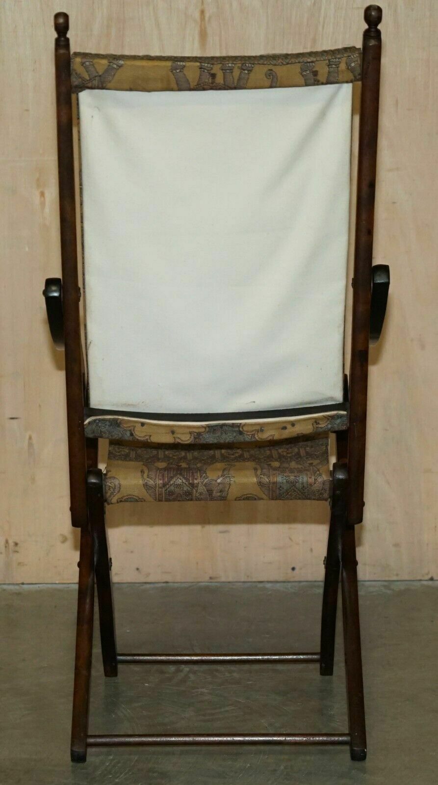 850.0 Antique Cir 1890 Anglo Indian Elephant Colonial Folding Military Campaign Chair photo