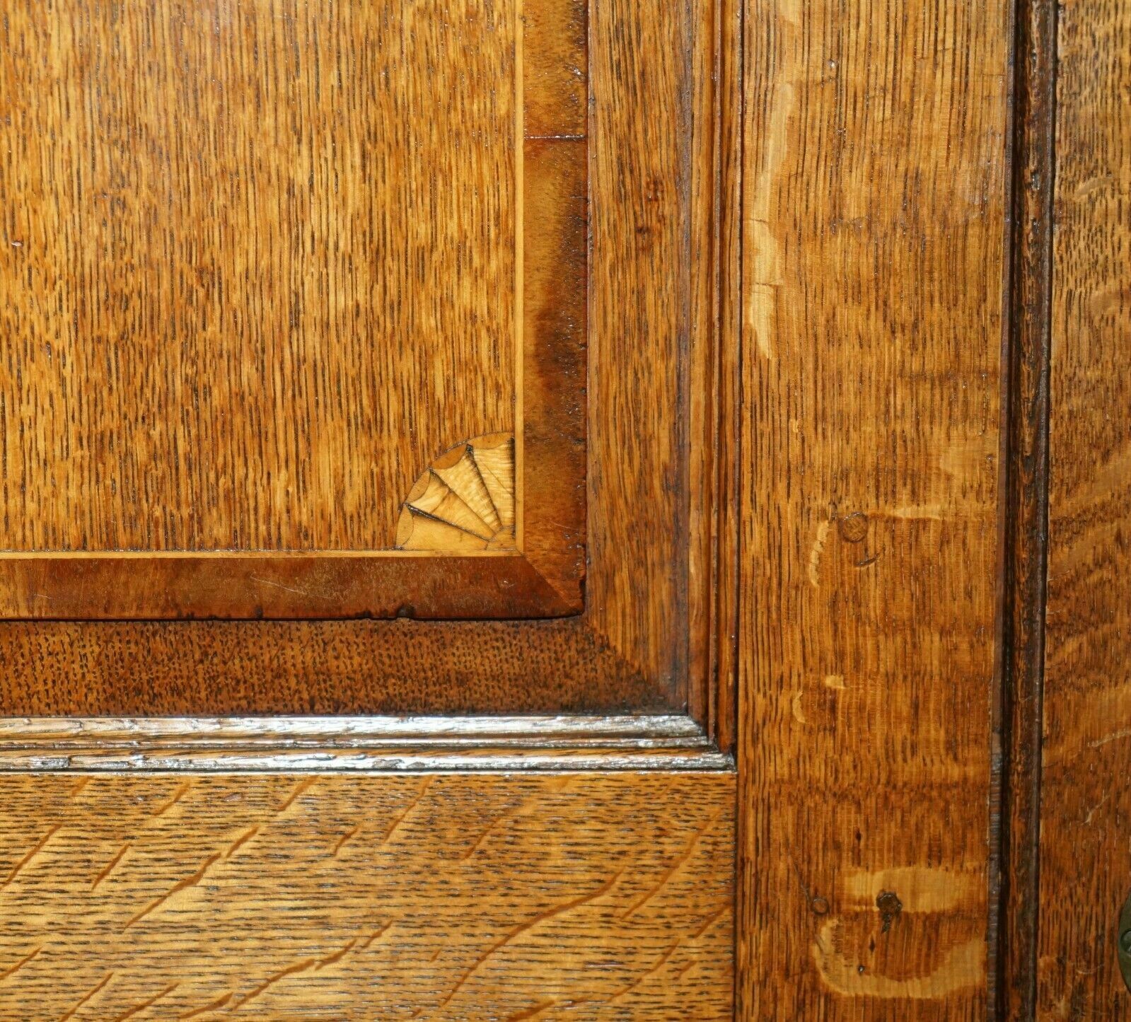 Exquisite Antique 1800 Sheraton Inlaid Housekeepers Cupboard Wardrobe Drawers photo vinterior