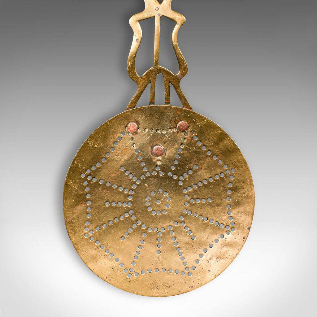 Antique West Country Cream Skimmer, English, Brass, Milk Stirrer, Georgian, 1800 photo 485.0