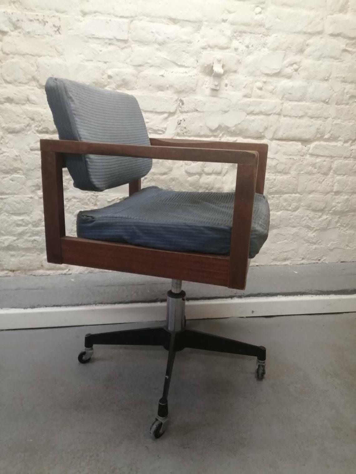 Mid Century Swivel Chair Industrial Office Work Chair photo 185.0